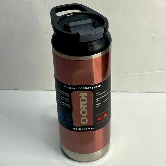 Igloo 16 oz Insulated Flip N Sip Tumbler Flamingo Bronze NWT - Picture 1 of 14